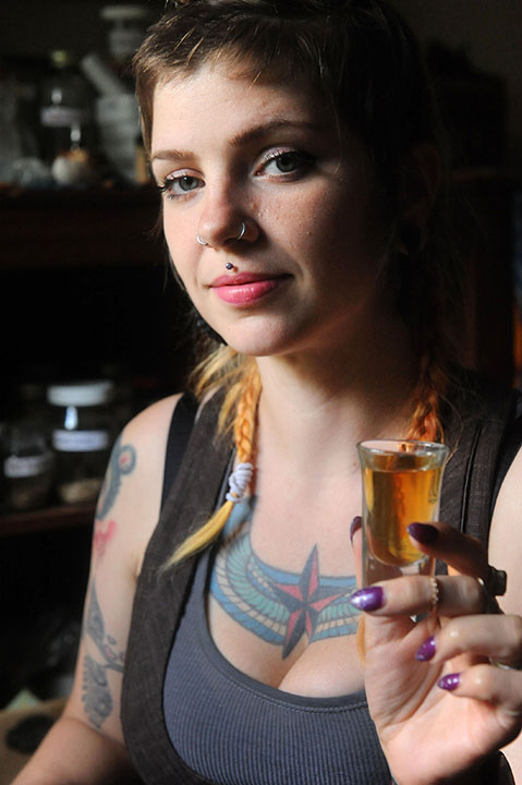 Jenni Easter of Jinx Apothecary with her Fire Cider